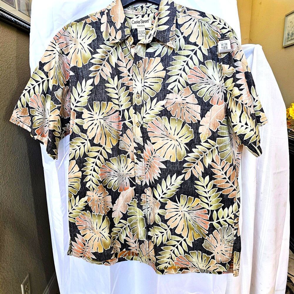 Cooke Street Honolulu Hawaiian Shirt Tropical Monstera Leaf Men's Size XL